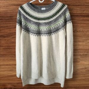Cabi Cream Fair Isle Raglan Sweater Sz. M